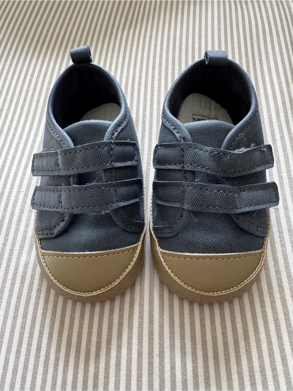 Carter's Baby Boy (6-9 mo.) Navy Canvas Double-Strap Shoes with Tan Toe